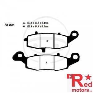 Placute frana fata SINTERED HH EBC ALTN 133.5x36.8x8.4/109.6x44.4x8.5 FA231 pentru CFMOTO NK 650, Kawasaki ER-6F 650, GPZ 1100, Suzuki DL 650,