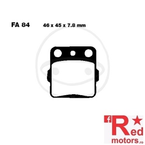 Placute frana fata sinterizate ALTN 46x45x7.8 EBC FA84 pentru Arctic Cat DVX 400, HM-Moto CRF 150, Honda CR 80, CRF 150, TRX 250, TRX 300, Husqvarna CR 125, WR 125, Kawasaki KEF 300, Suzuki LT-Z 250, Yamaha YFM 350
