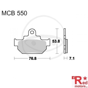 Placute frana fata STD TRW ALTN 76.8x53.8x7.1 MCB550 pentru Suzuki GZ 125, GZ 250, LS 650, VL 250