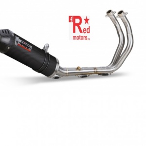 Sistem de evacuare complet 2x1 MIVV OVAL Carbon/Capac carbon SMALL pentru YAMAHA MT-07 (2014-2021)