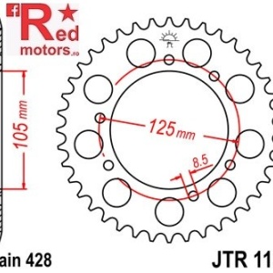 Foaie/pinion spate JTR1134.56 428 cu 56 de dinti pentru Derbi Mulhacen 125, Senda 125, HM-Moto CRE 50