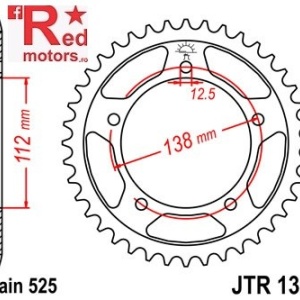 Foaie/pinion spate JTR1304.38 525 cu 38 de dinti pentru Honda CB 600 F Hornet