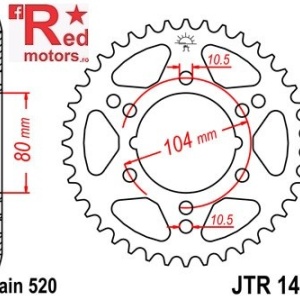 Foaie/pinion spate JTR1478.36 520 cu 36 de dinti pentru Kawasaki ZX-10R 1000, ZX-6R 600, Polaris Scrambler 500