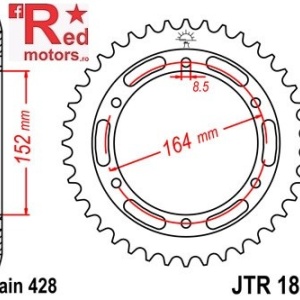 Foaie/pinion spate JTR1839.55 428 cu 55 de dinti pentru Yamaha SR 400