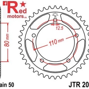 Foaie/pinion spate JTR2010.45 530 cu 45 de dinti pentru Triumph Adventurer 900, Daytona 750, 900, 1000, 1200, Sprint 900