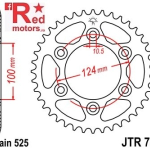 Foaie/pinion spate JTR745.38 525 cu 38 de dinti pentru Benelli Tre-K 1130, Ducati GT 1000, Monster 916, Monster 1000, Sport 1000, ST2 944