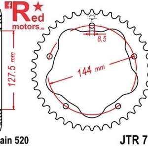 Foaie/pinion spate JTR751.38 520 cu 38 de dinti