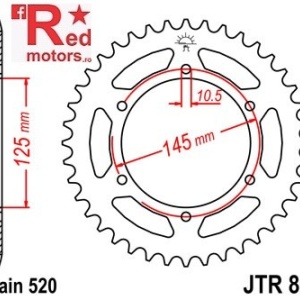 Foaie/pinion spate JTR855.47 520 cu 47 de dinti pentru Yamaha DT 250, MT-03 660, XJ 600