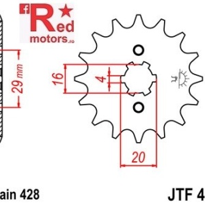 Pinion fata JTF 425 cu 16 dinti