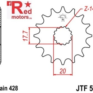 Pinion fata JTF 558 cu 13 dinti