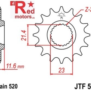 Pinion fata JTF 583 cu 15 dinti