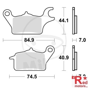 Placute frana fata STANDARD TRW 84.9x44.1x7/74.5x40.9x7 pentru Honda AFS 110 2SH, CSF