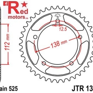 Foaie/pinion spate JTR1304.39 525 cu 39 de dinti pentru Honda CB 600