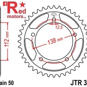 Foaie/pinion spate JTR302.45 530 cu 45 de dinti pentru Honda CB 900, CB 1100, CB 1300
