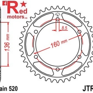 Foaie/pinion spate JTR5.41 520 cu 41 de dinti pentru Aprilia Moto 650, Pegaso 600, 650
