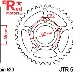 Foaie/pinion spate JTR604.36 520 cu 36 de dinti pentru Honda NSR 125
