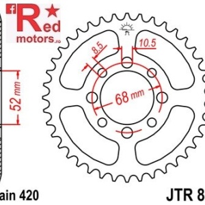 Foaie/pinion spate JTR801.38 420 cu 38 de dinti pentru Kawasaki AE 50, AE 80, KLX 110, Suzuki LT 50