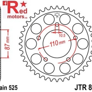 Foaie/pinion spate JTR807.46 525 cu 46 de dinti pentru Suzuki GSF 400, GSF 650