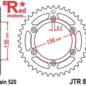 Foaie/pinion spate JTR822.50 520 cu 50 de dinti pentru Beta RR 250, 350, 400, 450
