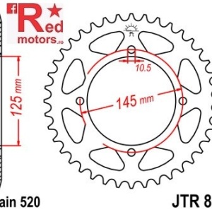 Foaie/pinion spate JTR857.39 520 cu 39 de dinti pentru Yamaha TT 600, XT 550, XT 600