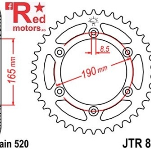 Foaie/pinion spate JTR896.50 520 cu 50 de dinti pentru KTM E-GS 600 LC4