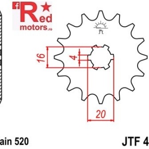 Pinion fata JTF 421 cu 11 dinti