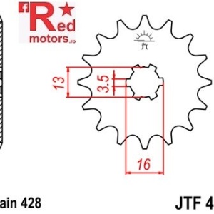 Pinion fata JTF 428 cu 12 dinti