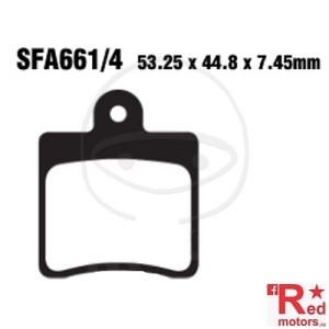 Placute frana fata CARBON SCOOTER EBC SCHWARZ 53.25x44.8x7.45 SFA661/4 pentru Daelim S1 125, S300, SN 125