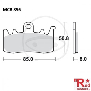 Placute frana fata SINTER SCOOTER TRW 85x50.8x8 MCB856 pentru Aprilia Caponord 1200, Benelli BN 600, BMW R 1200, CAN-AM Spyder 1000, Ducati Multistrada 1200