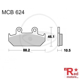 Placute frana fata SINTERED SV TRW ALTN 88.2x46.1x10.5 MCB624 pentru Cagiva Canyon 500, Elefant 750, Honda NV 400, XL 600