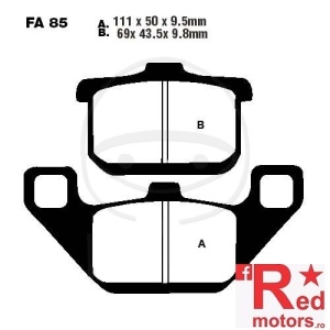 Placute frana fata sinterizate HH 111x50x9.5/69x43.5x9.8 EBC FA85 pentru Kawasaki EL 250, EN 450, EN 500, GPZ 550, GPZ 600, GTR 1000, VN-15 1500