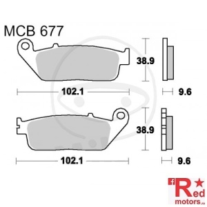 Placute frana fata STD TRW LUCAS 102.1x38.9x9.6/102.1x38.9x9.6 MCB677 pentru Daelim VJ 125, VL 125, Honda CB 500, CBF 1000, NC 750