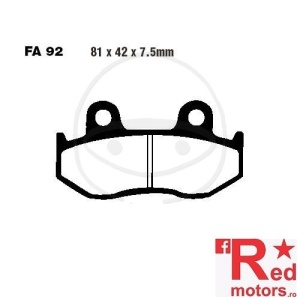 Placute frana fata sinterizate R 81x42x7.5 EBC FA92 pentru Honda CR 125, CR 250, MTX 80, MTX 125, XL 350, XR 250, XR 600