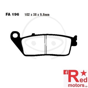 Placute frana spate STD EBC ALTN 102x38x9.8 FA196 pentru Kymco Venox 250, Suzuki VL 1500, Triumph Adventurer 900, 865, 800