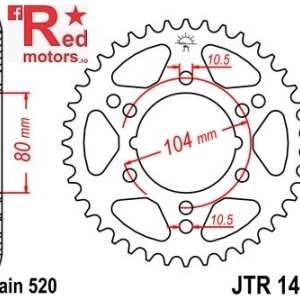 Foaie/pinion spate JTR1478.42 520 cu 42 de dinti pentru Kawasaki ZX-10R 1000, ZX-6R 600, Polaris Scrambler 500