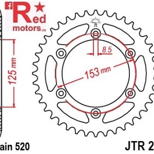 Foaie/pinion spate JTR210.53 520 cu 53 de dinti pentru HM-Moto CRE 500, CRE F 250, CRE F 300