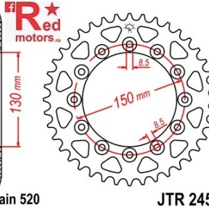 Foaie/pinion spate JTR245/2.42 520 cu 42 de dinti pentru Gilera RC 600, Honda CL 250, NX 250