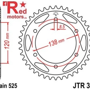 Foaie/pinion spate JTR312.38 525 cu 38 de dinti pentru Honda RVF 400, RVF 750