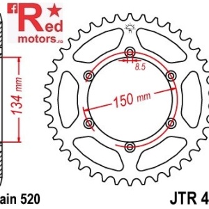 Foaie/pinion spate JTR460.47 520 cu 47 de dinti pentru Kawasaki KLX 250, KLX 300, KLX 450