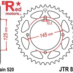Foaie/pinion spate JTR857.40 520 cu 40 de dinti pentru Yamaha TT 600, XT 550, XT 600