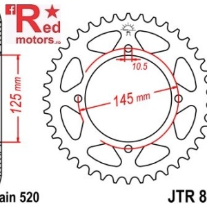 Foaie/pinion spate JTR857.41 520 cu 41 de dinti pentru MZ/MUZ Baghira 660, Yamaha TT 600, XT 550, XT 600