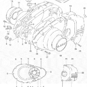 OEM Emblema autocolant Capac motor alternator stanga magnetou - stator Suzuki GS500