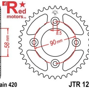 Foaie/pinion spate JTR1213.37 420 cu 37 de dinti pentru Honda CRF 50