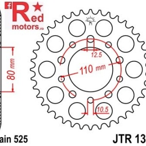 Foaie/pinion spate JTR1332.42 525 cu 42 de dinti pentru Honda CB 450, CB 500
