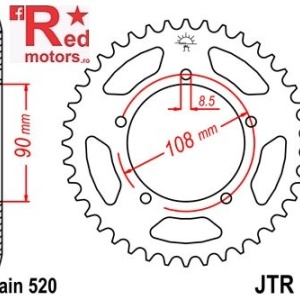Foaie/pinion spate JTR18.43 520 cu 43 de dinti pentru MZ/MUZ Skorpion 660