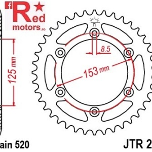 Foaie/pinion spate JTR210.38 520 cu 38 de dinti pentru HM-Moto CRE 500, 250, 300