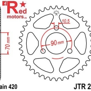 Foaie/pinion spate JTR239.43 420 cu 43 de dinti pentru Honda MB 80, 50