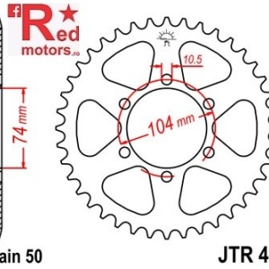 Foaie/pinion spate JTR481.42 530 cu 42 de dinti pentru Kawasaki Z 400, Z 650