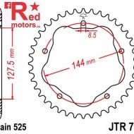 Foaie/pinion spate JTR752.39 525 cu 39 de dinti