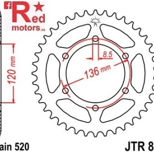 Foaie/pinion spate JTR846.39 520 cu 39 de dinti pentru Yamaha RD 350, SRX 600, XJR 400